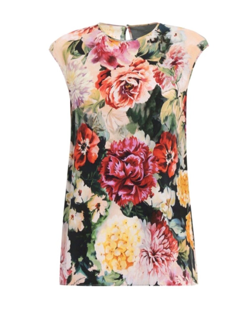 Dolce & Gabbana Floral Stretch Crepe Tunic Top IT 48